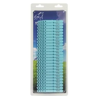 UKALTAG Kolczyki dla owiec (100 sztuk) | 101 do 200 | niebieski