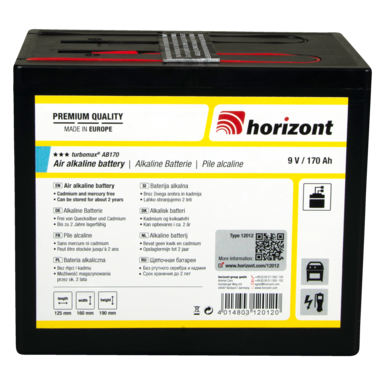 horizont Bateria alkaliczna 9 V | turbomax® AB170 (9 V / 170 Ah)