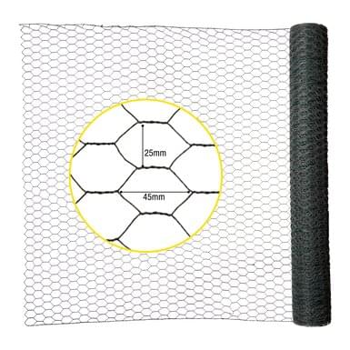 horizont Ogrodzenie z siatki drucianej | ocynkowane | rozmiar oczek 25 x 45 mm | 25 m | wysokość 100 cm | kolor szary