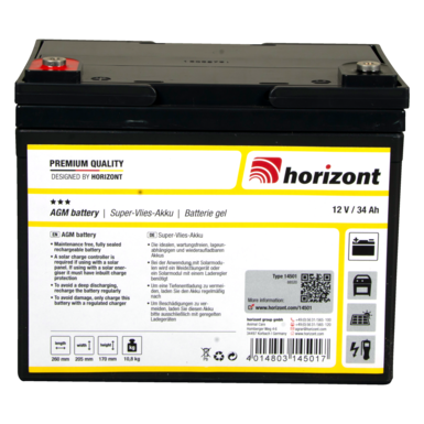 horizont 12 V akumulator Super Vlies | 34 Ah