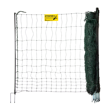 horizont Siatka dla drobiu farmer® | Słupki z włókna szklanego | Wysokość 120 cm | Długość 50 m | Podwójne groty | Możliwość elektryfikacji