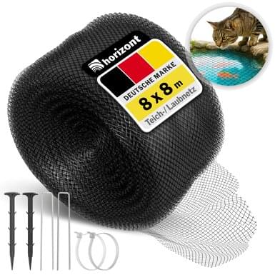 Teichnetz schwarz HDPE, 8x8m