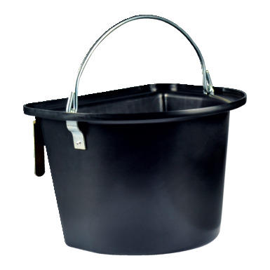 Plastikowy żłób turniejowy | z uchwytem i haczykami (14 L) | czarne