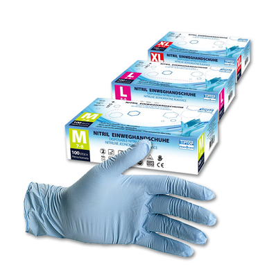 Nitrylowe rękawiczki jednorazowe | Niebieskie | 100 sztuk