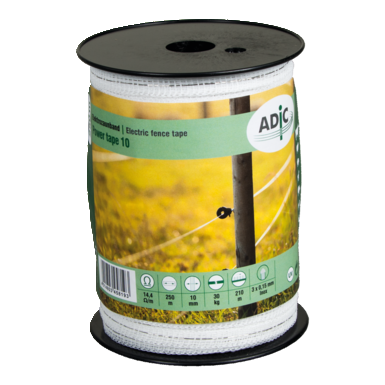 ADIC Taśma ogrodzeniowa Power tape 10 | 250 m | 10 mm