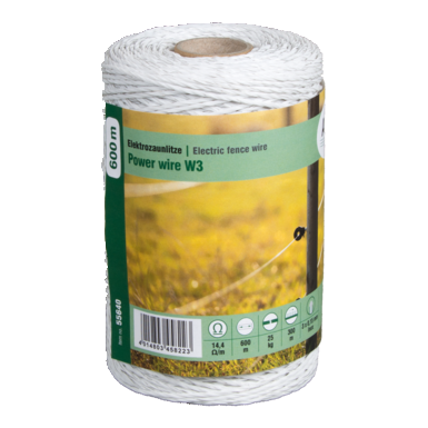 Plecionka do ogrodzeń elektrycznych ADIC Power wire W3 | 600 m | 3 x 0,15 mm