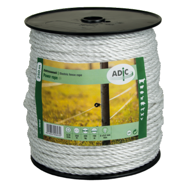 Linka do ogrodzeń elektrycznych ADIC Power rope | 250 m | 4 mm