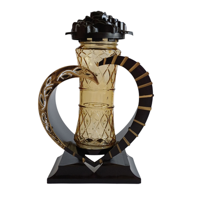 Ekskluzywny Znicz Szklany „Serce i Róża” - złoty | 1 szt. z wkładem LED