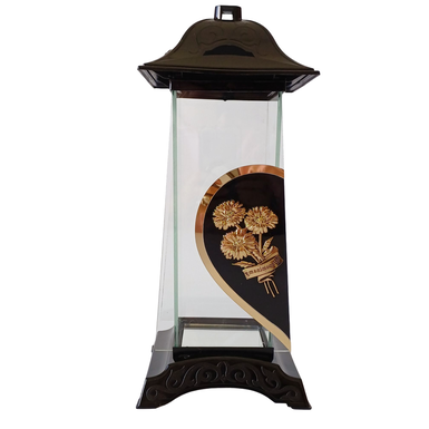 Znicz Latarnia „Wspominamy” Glass Art Złoty Prawy| 1 szt. bez wkładu